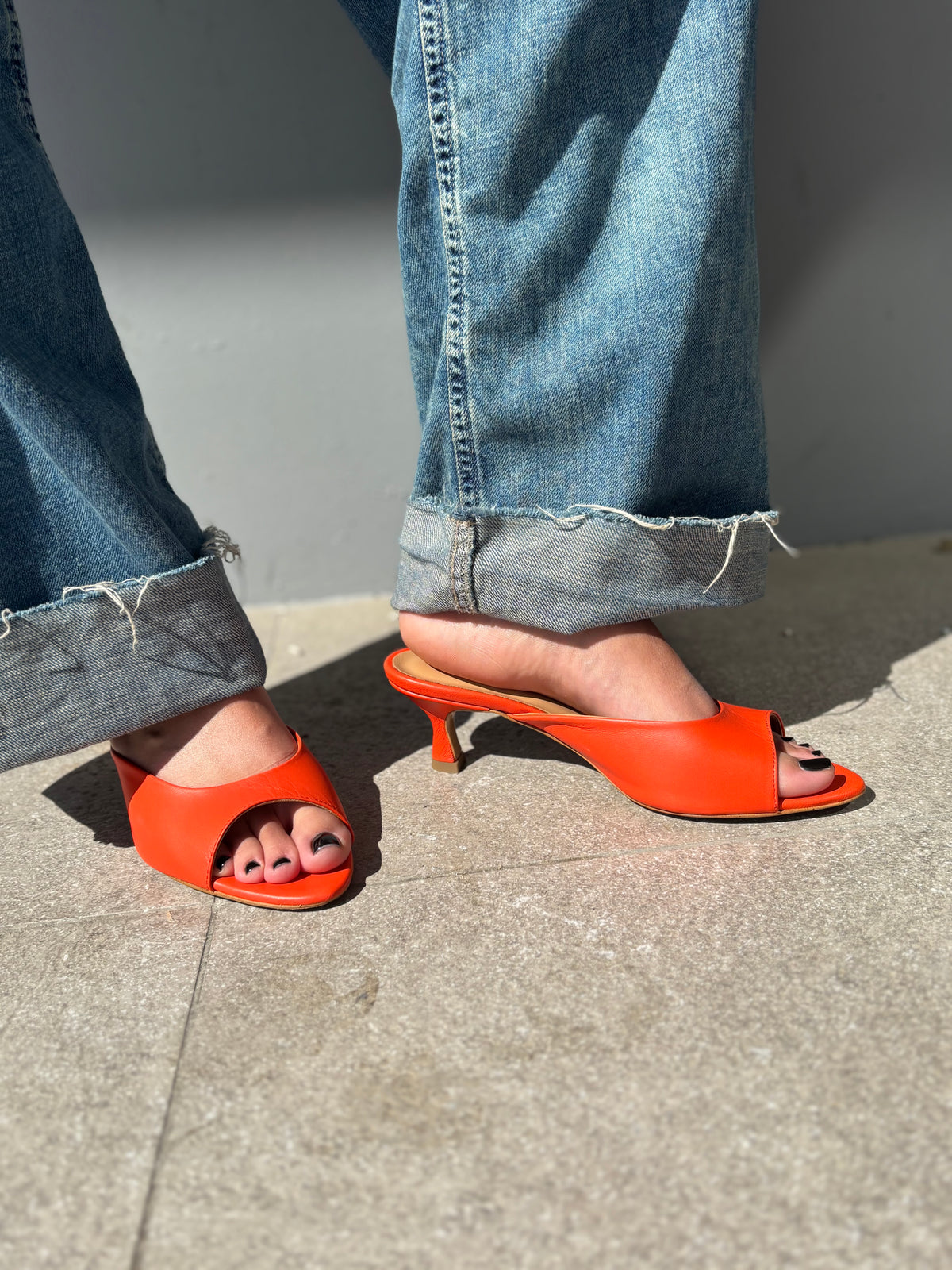 Décolleté sabot in pelle