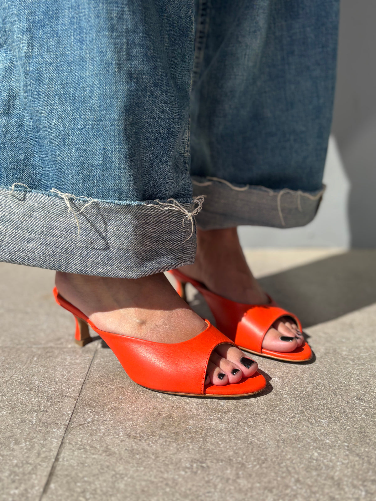Décolleté sabot in pelle