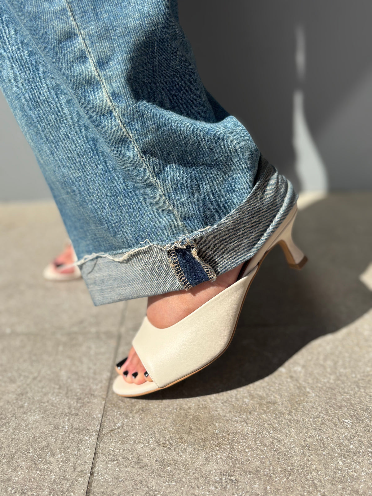 Décolleté sabot in pelle
