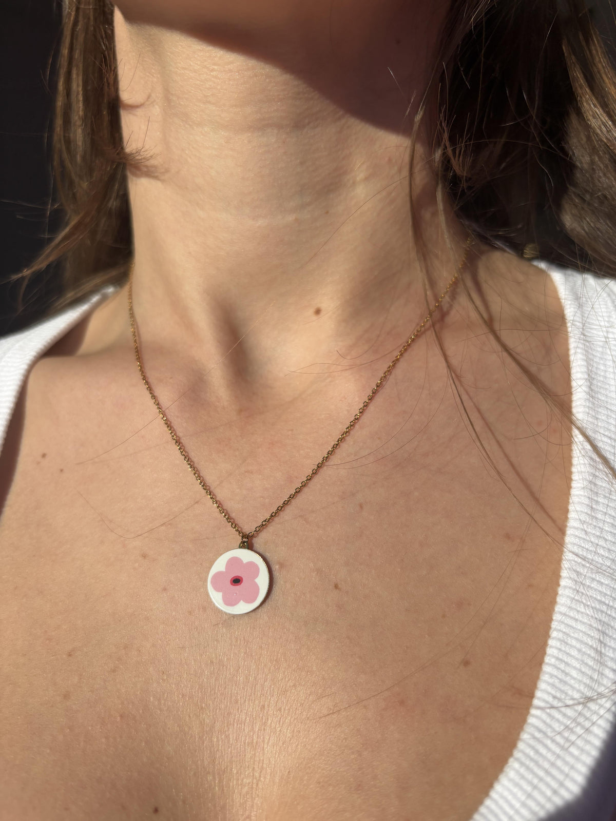 Collana "mini fiore rosa"