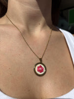Collana "mini fiore ricamato "