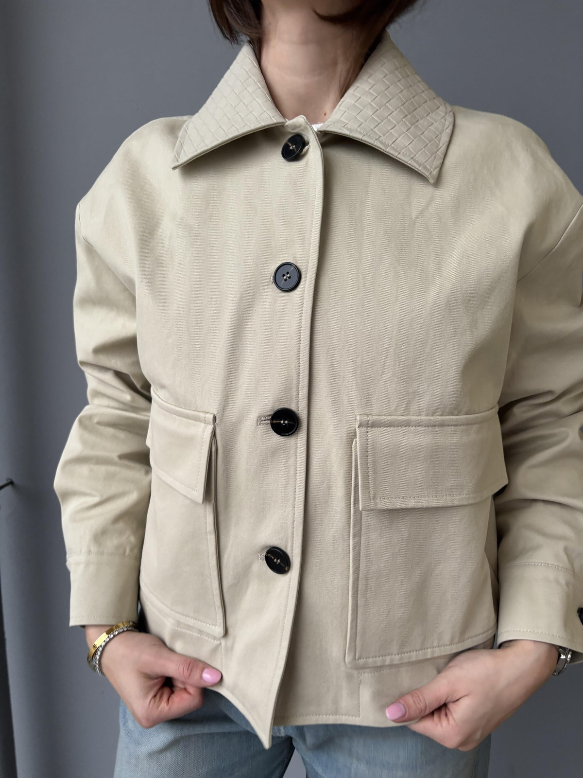 Giacca con collo ecopelle