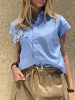 Camicia giromanica con applicazioni