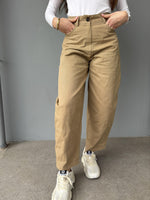 Pantalone worker con tasche in ecopelle