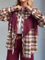 Camicia in check bordeaux