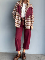 Camicia in check bordeaux