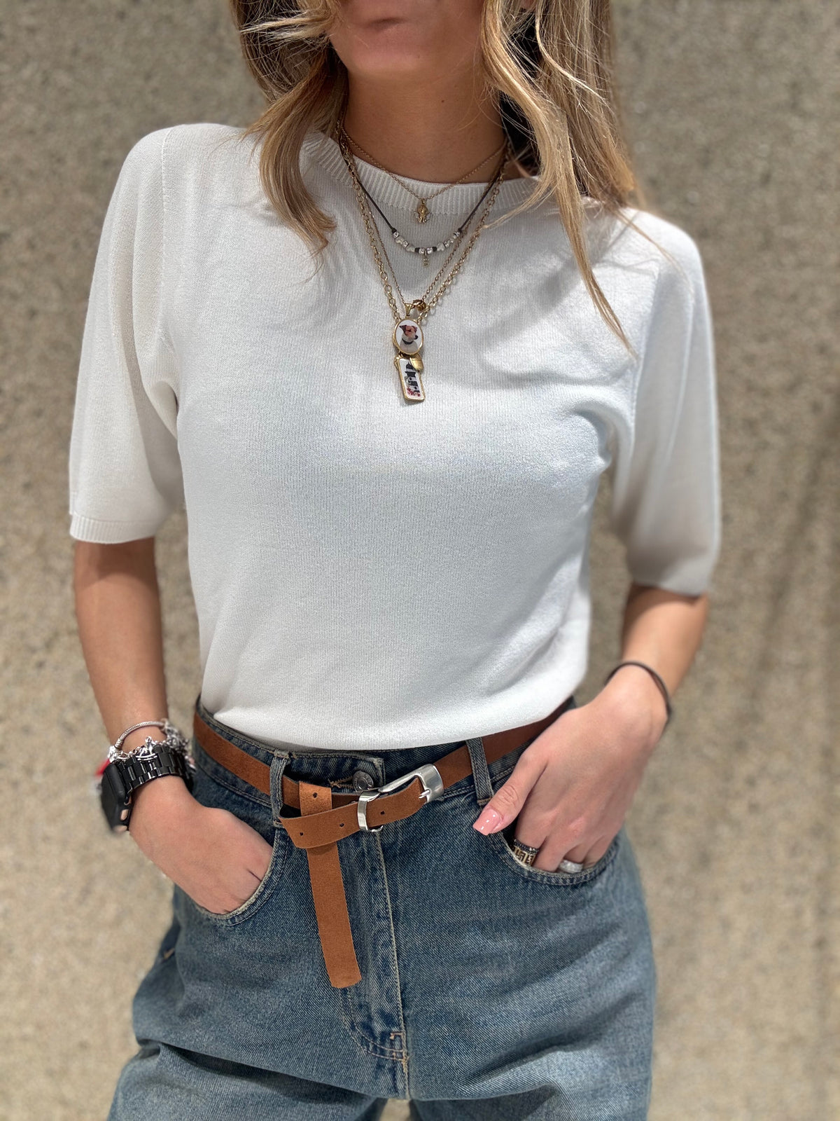 T-shirt di cotone girocollo