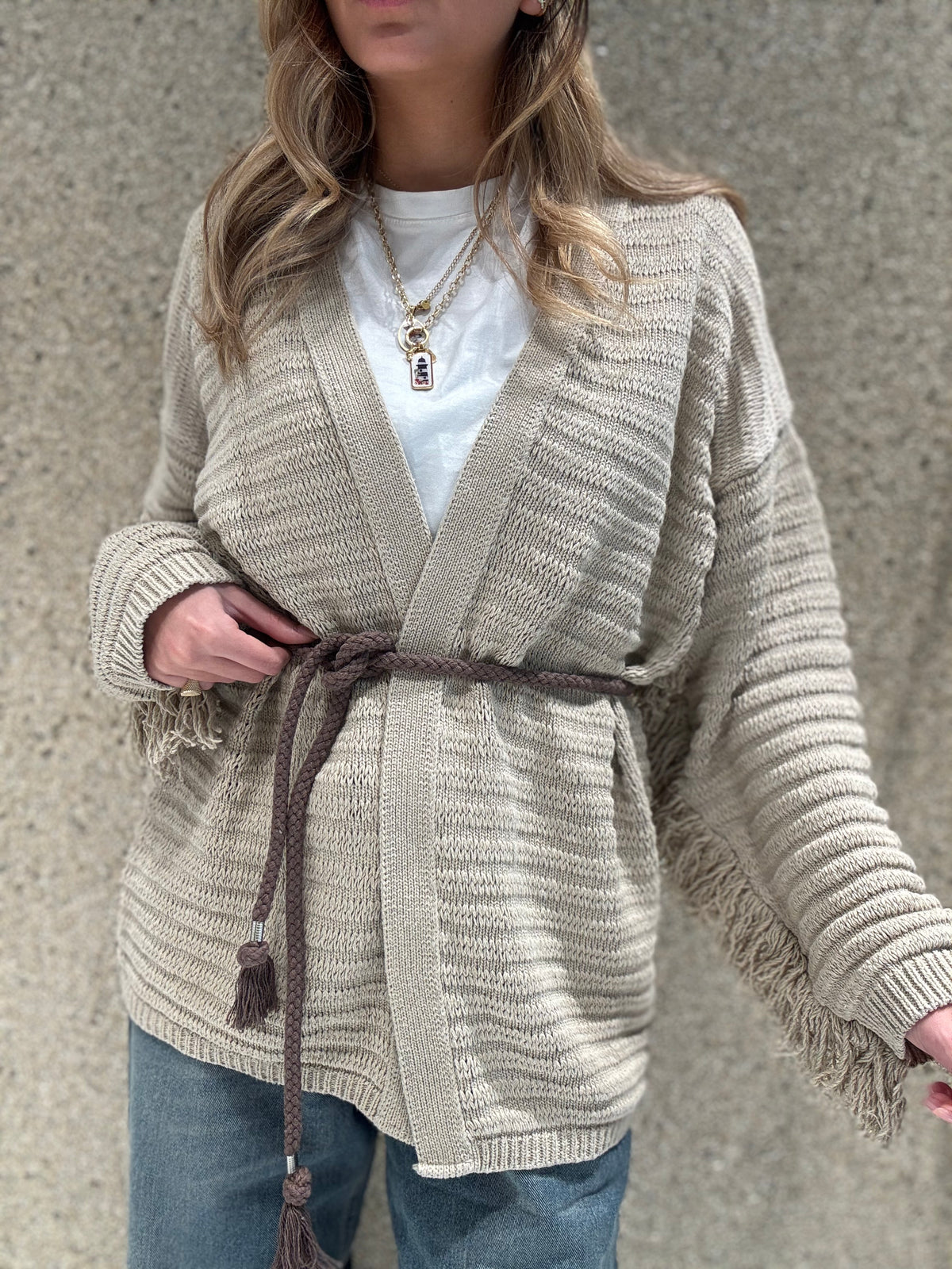 Cardigan con frange