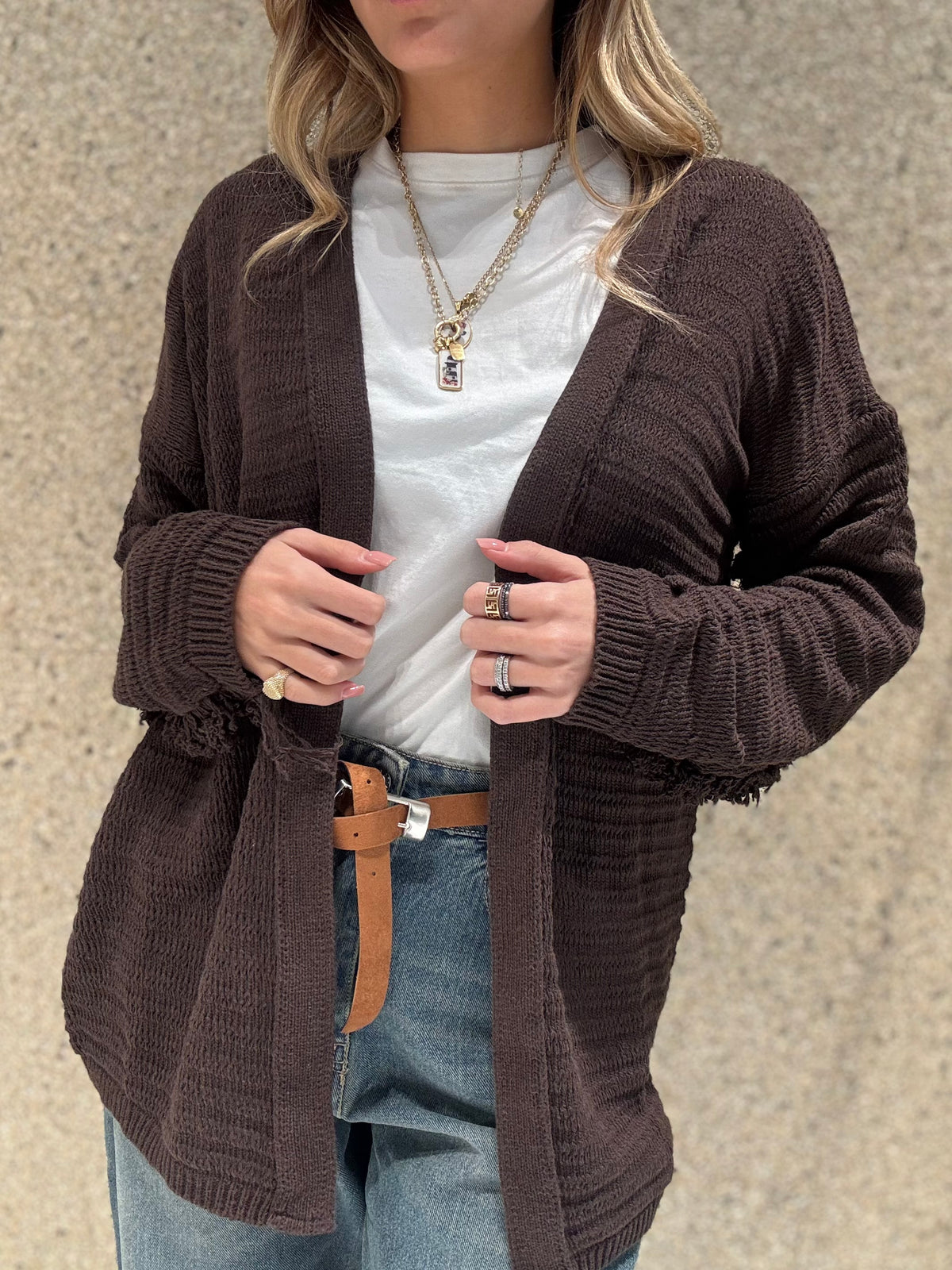 Cardigan con frange