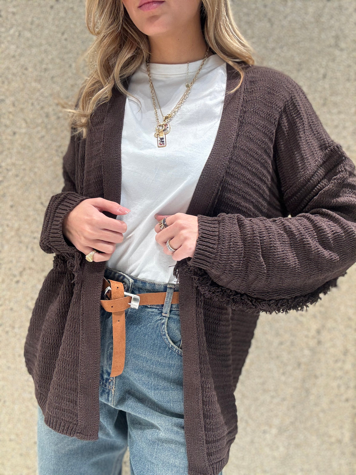 Cardigan con frange