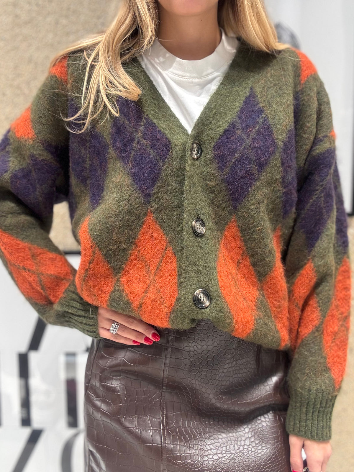 Cardigan a rombi