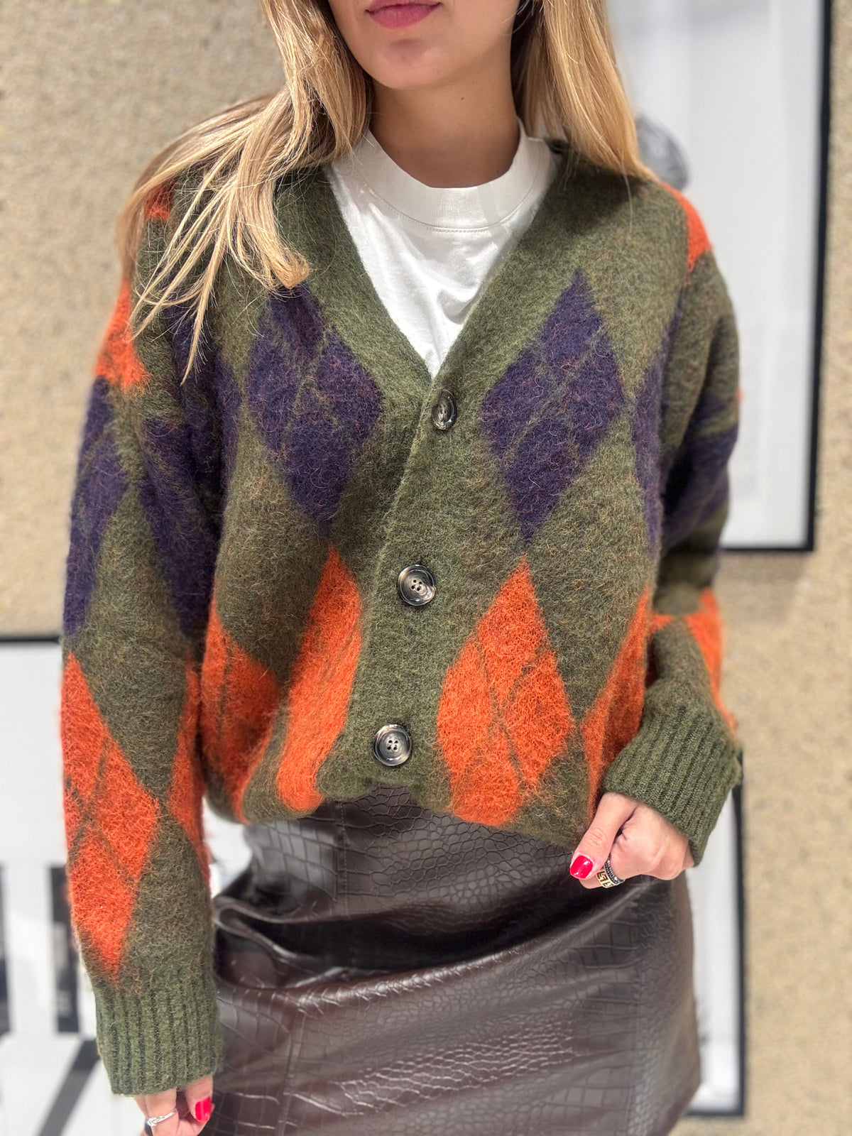 Cardigan a rombi