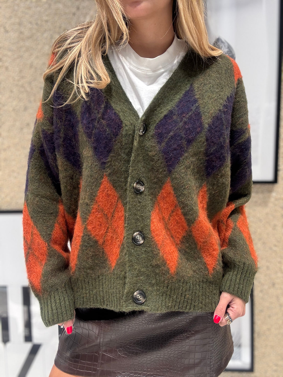 Cardigan a rombi