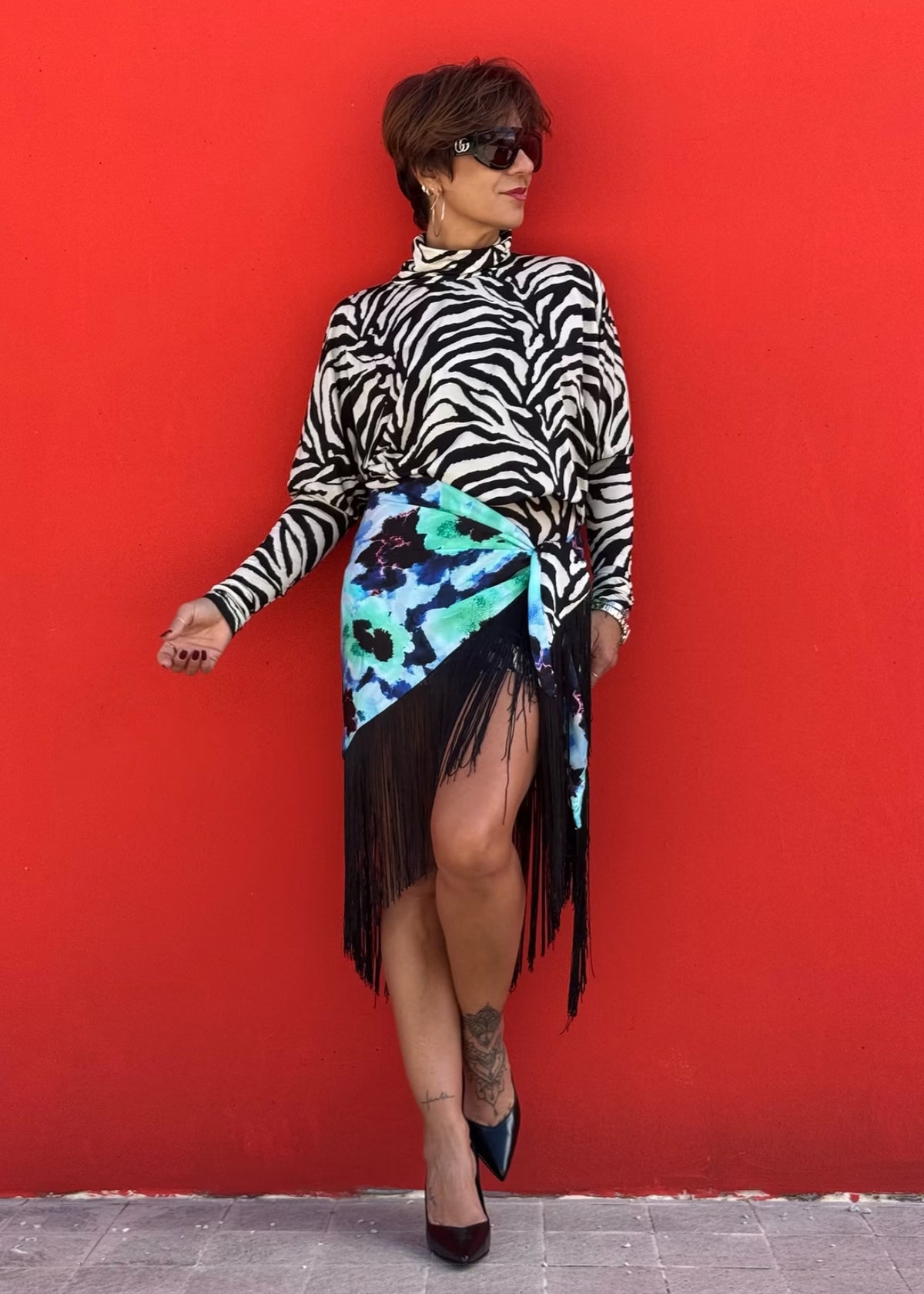 Mini dress zebrato