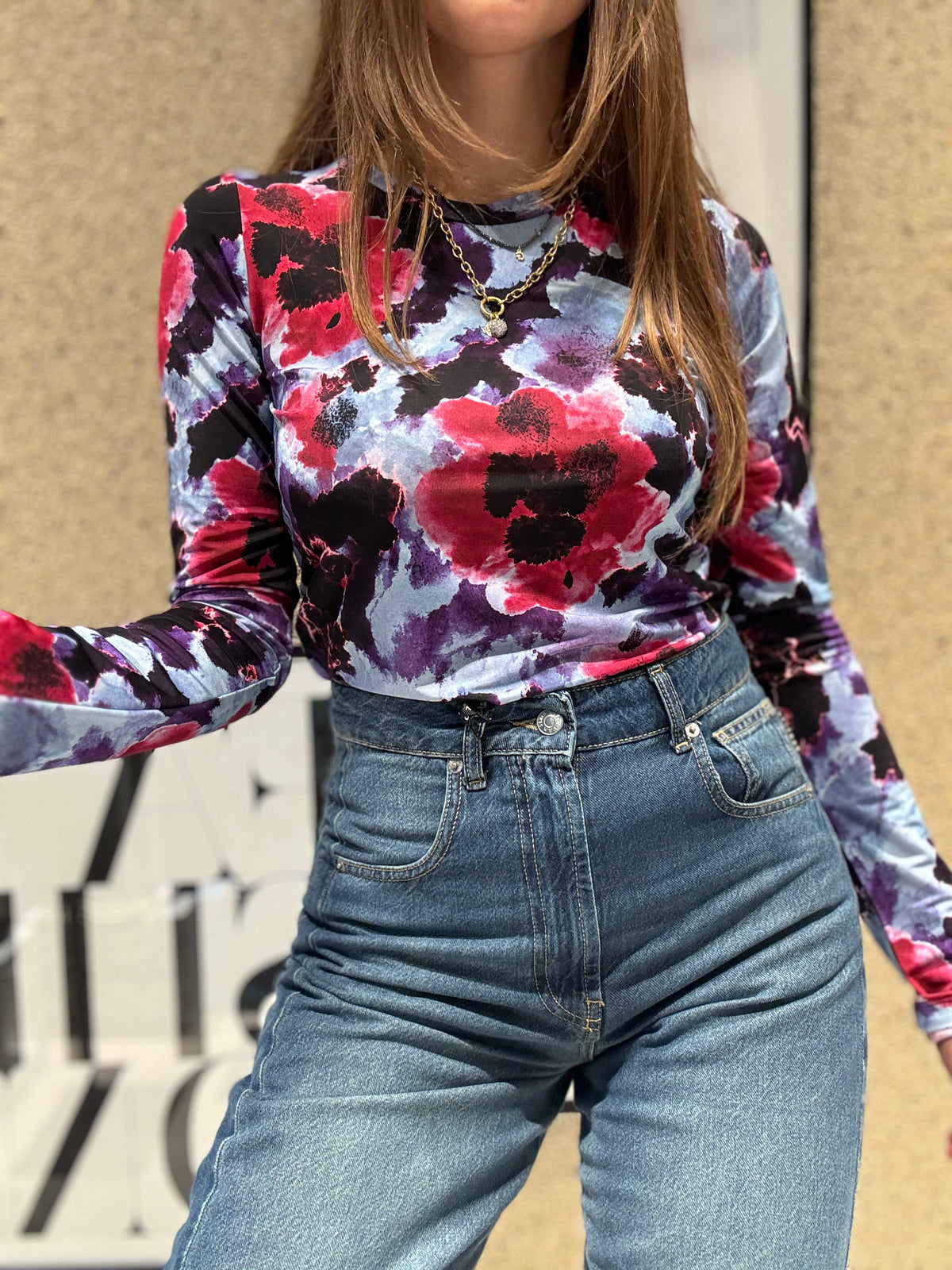 Blusa flower bordeaux