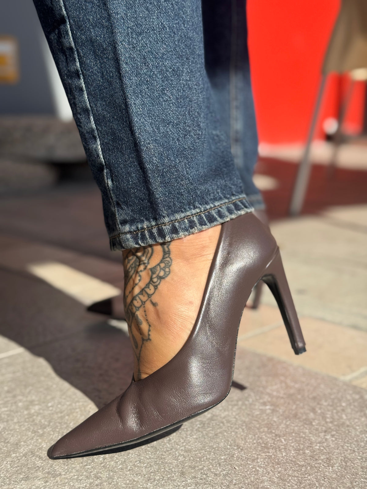 Decollete in pelle moro