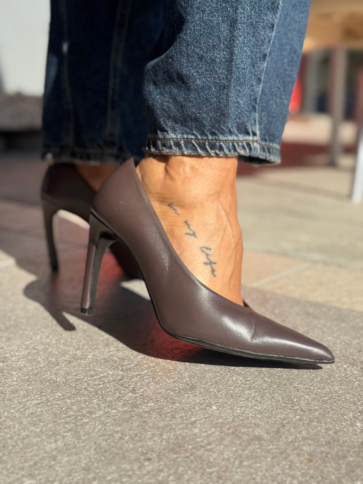 Decollete in pelle moro