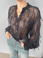 Camicia in voile trasparente