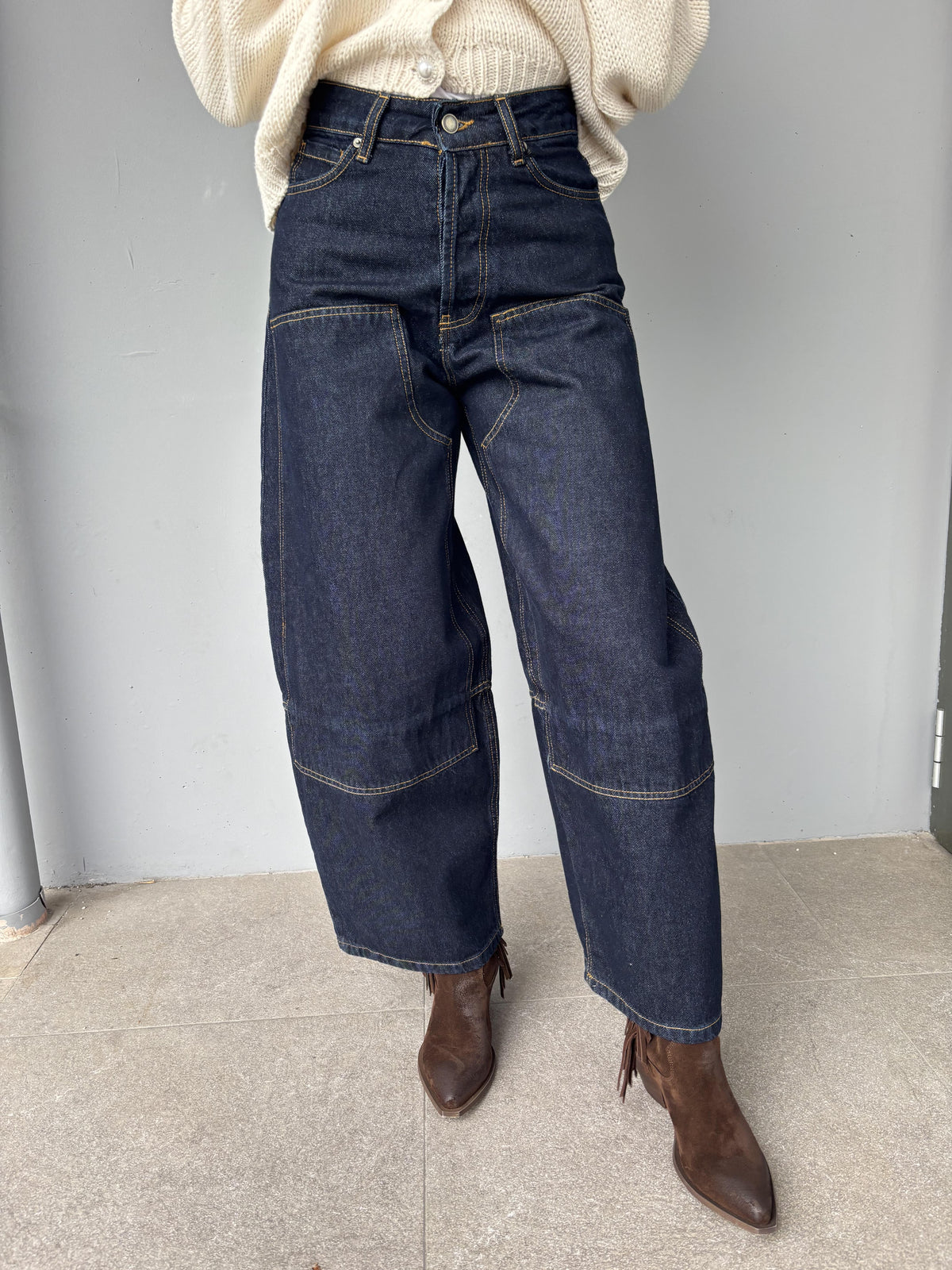Denim barrell western