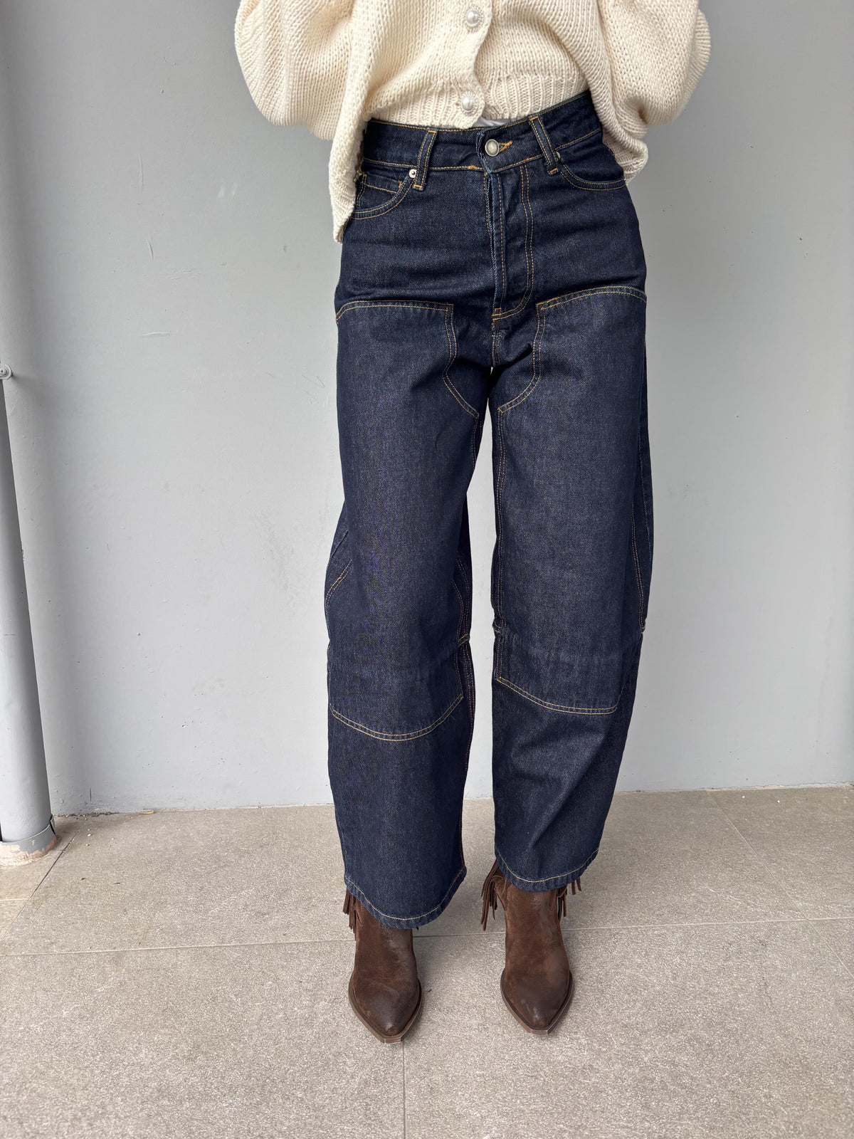 Denim barrell western