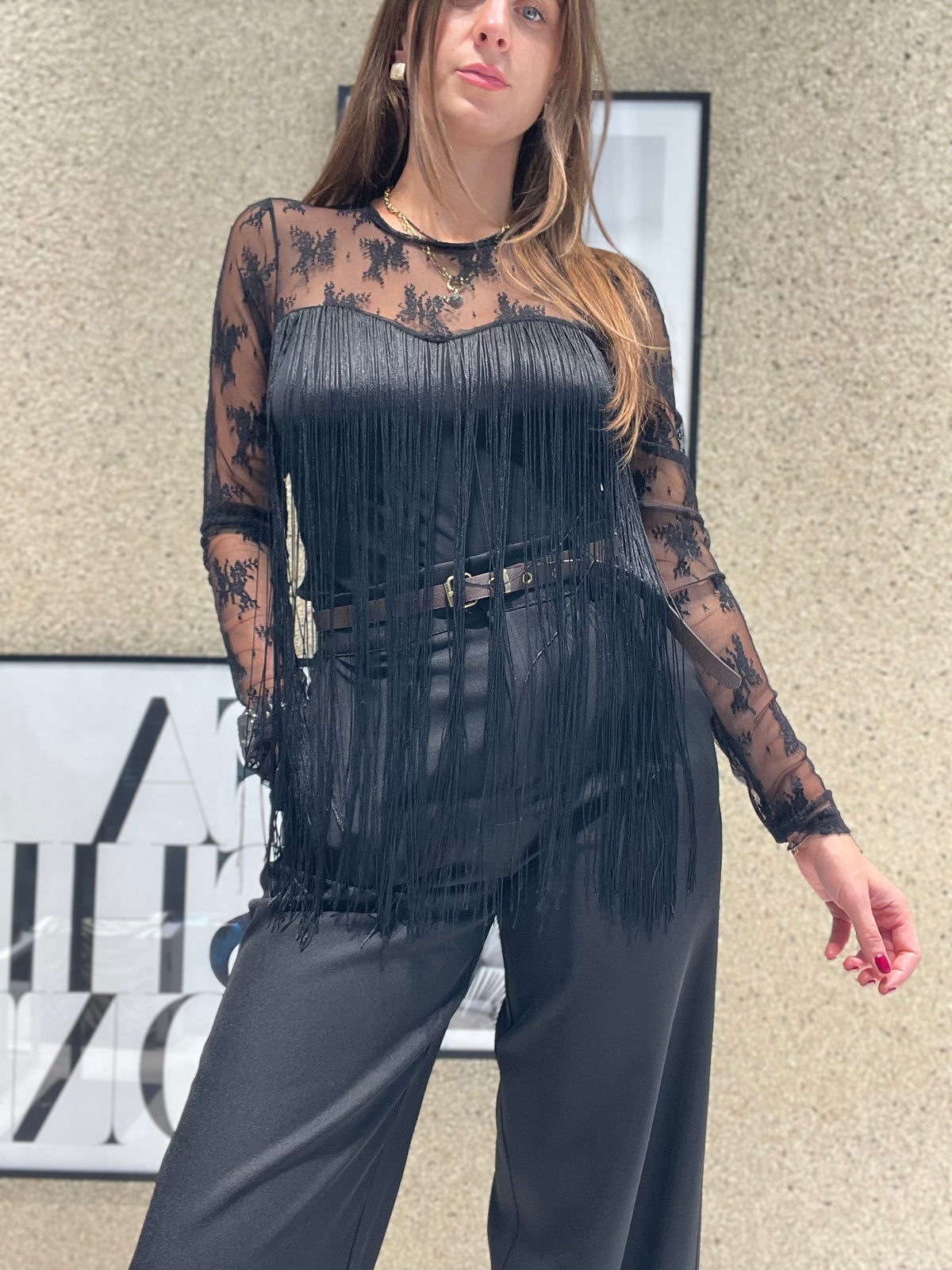 Body mix con frange sul davanti