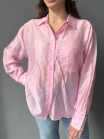 Camicia satin rosa con schiena scoperta