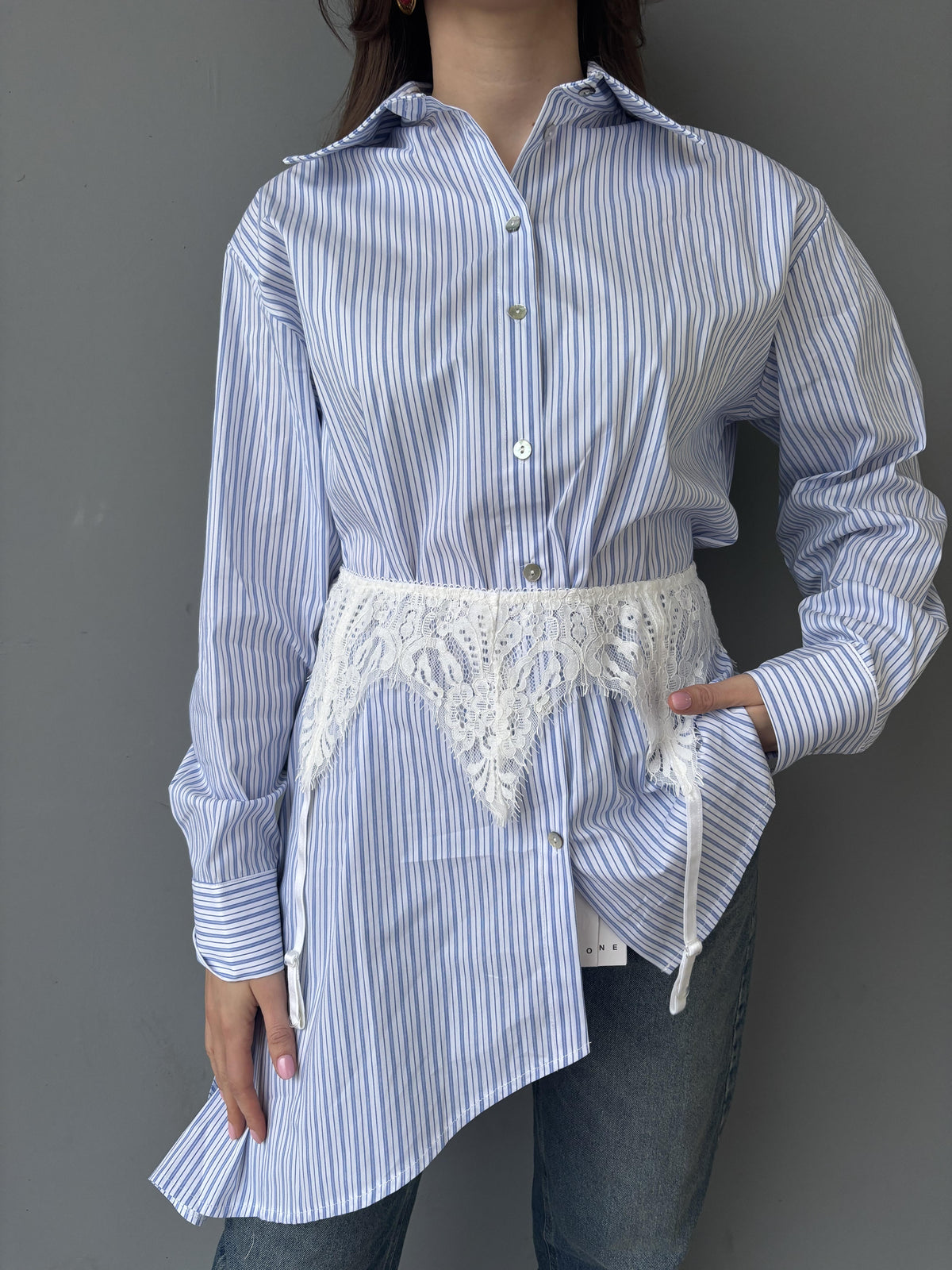 Camicia fondo diagonale e giarrettiera