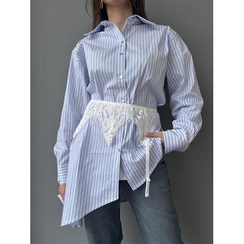 Camicia fondo diagonale e giarrettiera