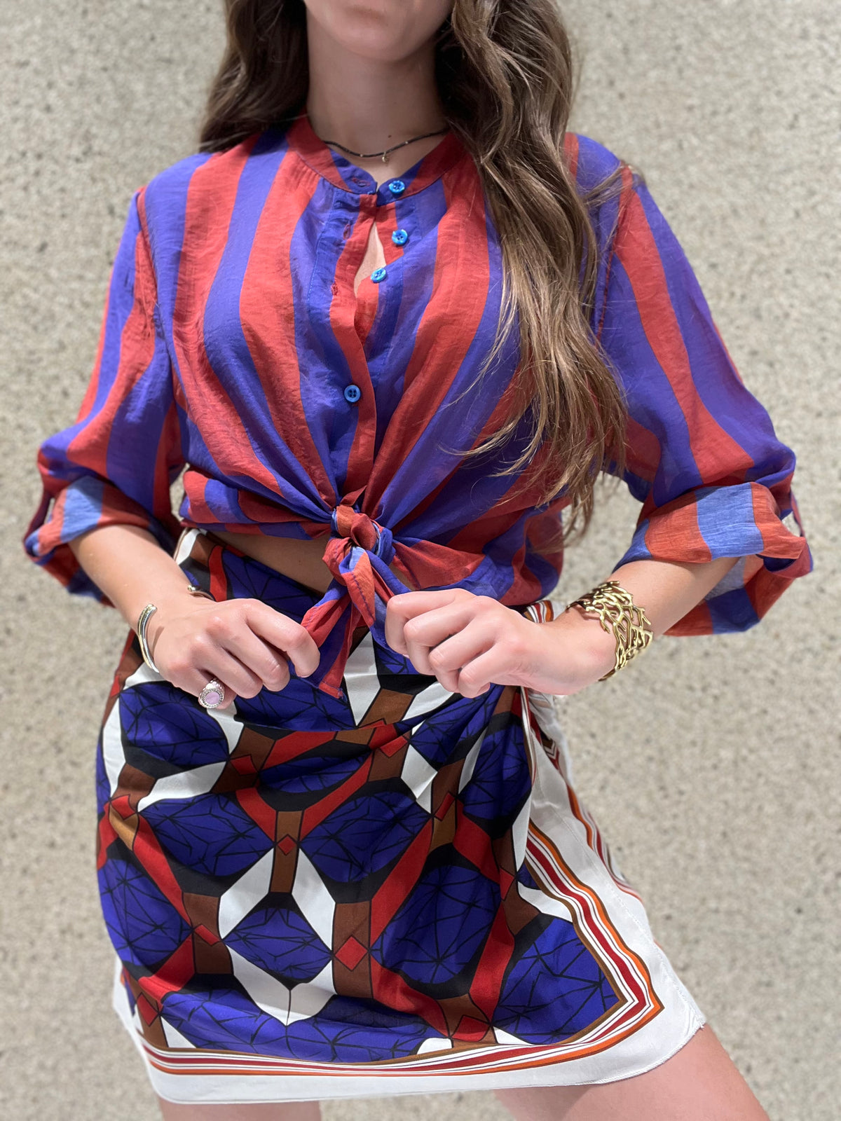 Camicia a righe larga