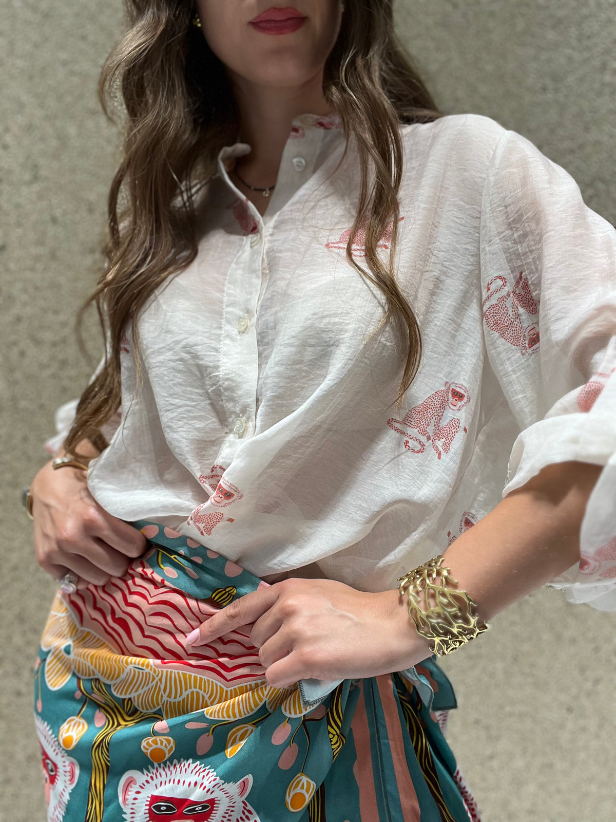 Camicia scimmietta rosa