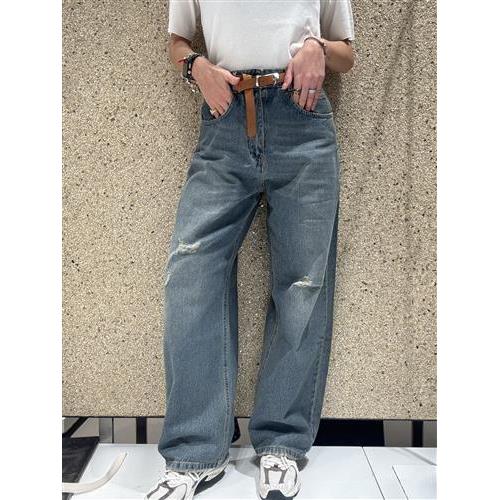 Jeans boyfriend con cintura