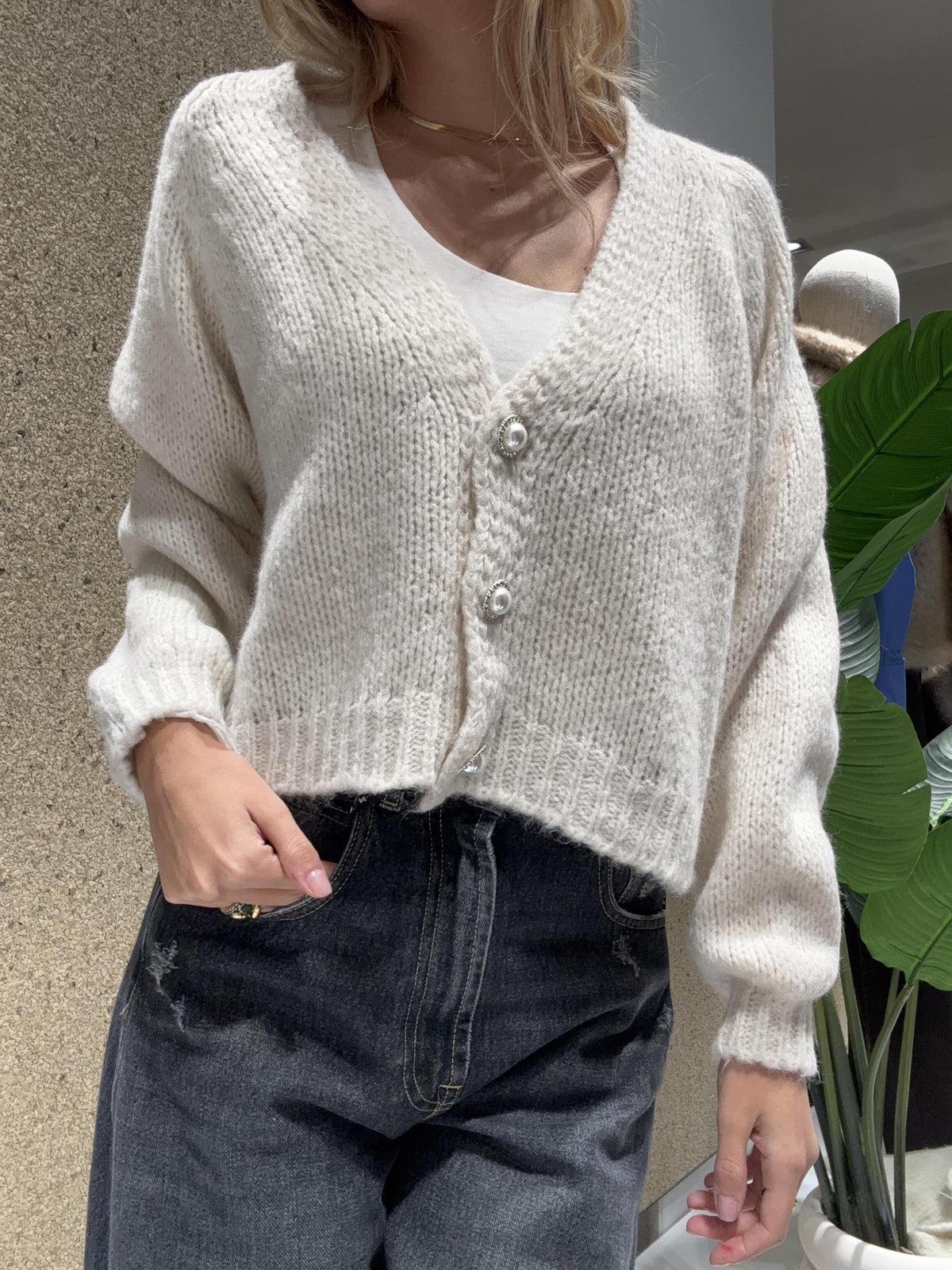 Cardigan bottoni gioiello