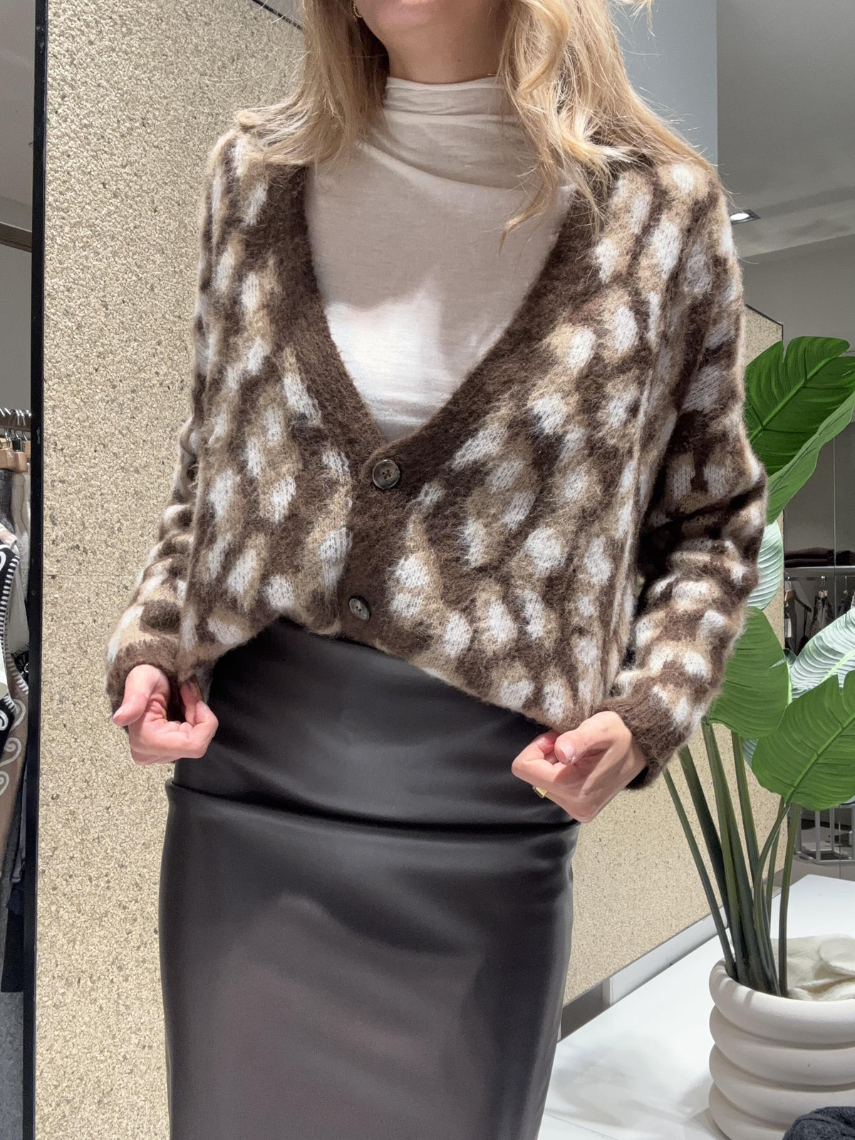 cardigan maculata 3 bottoni