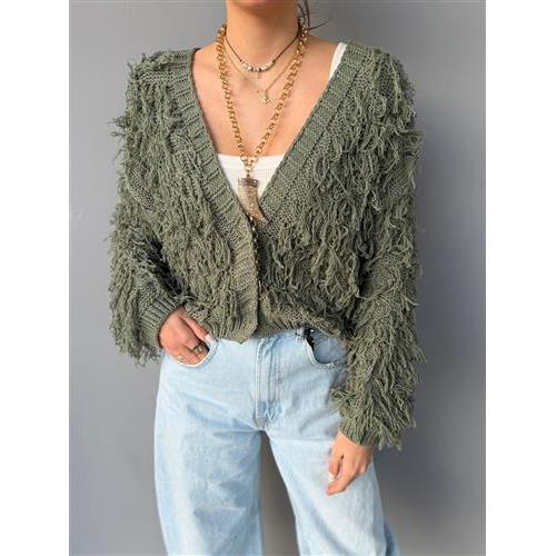 Cardigan effetto frange