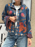 Giacca kimono in eco-camoscio fantasia