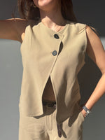Gilet crop 2 bottoni