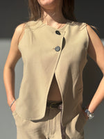 Gilet crop 2 bottoni