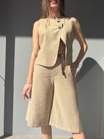 Gilet crop 2 bottoni