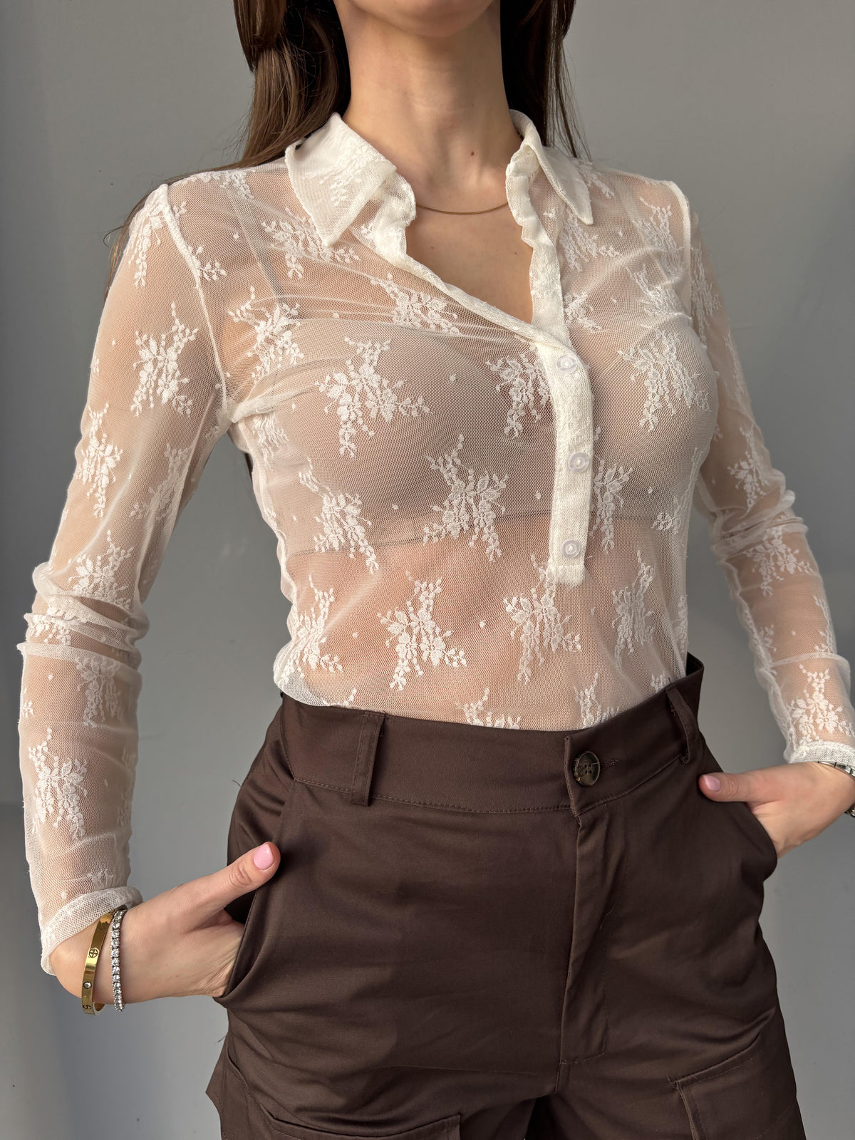 Blusa polo pizzo