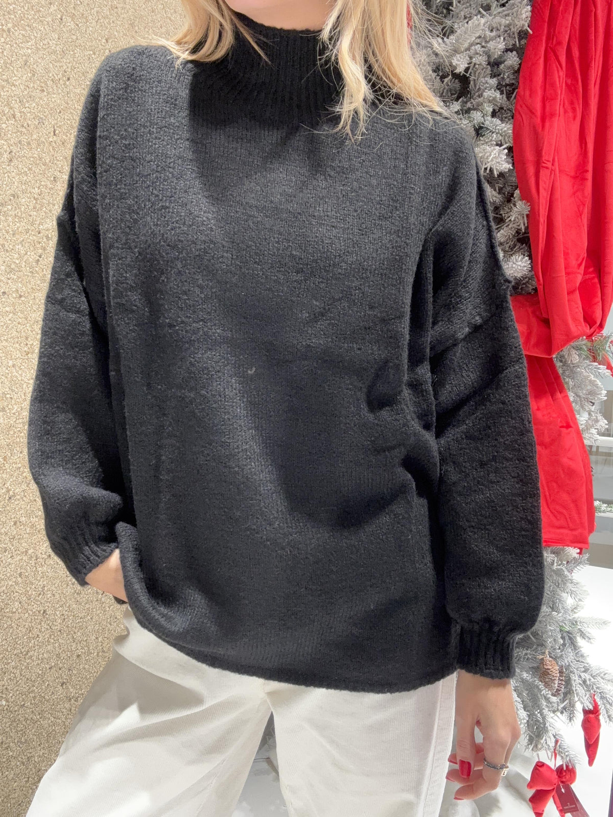 Maglia over collo alto