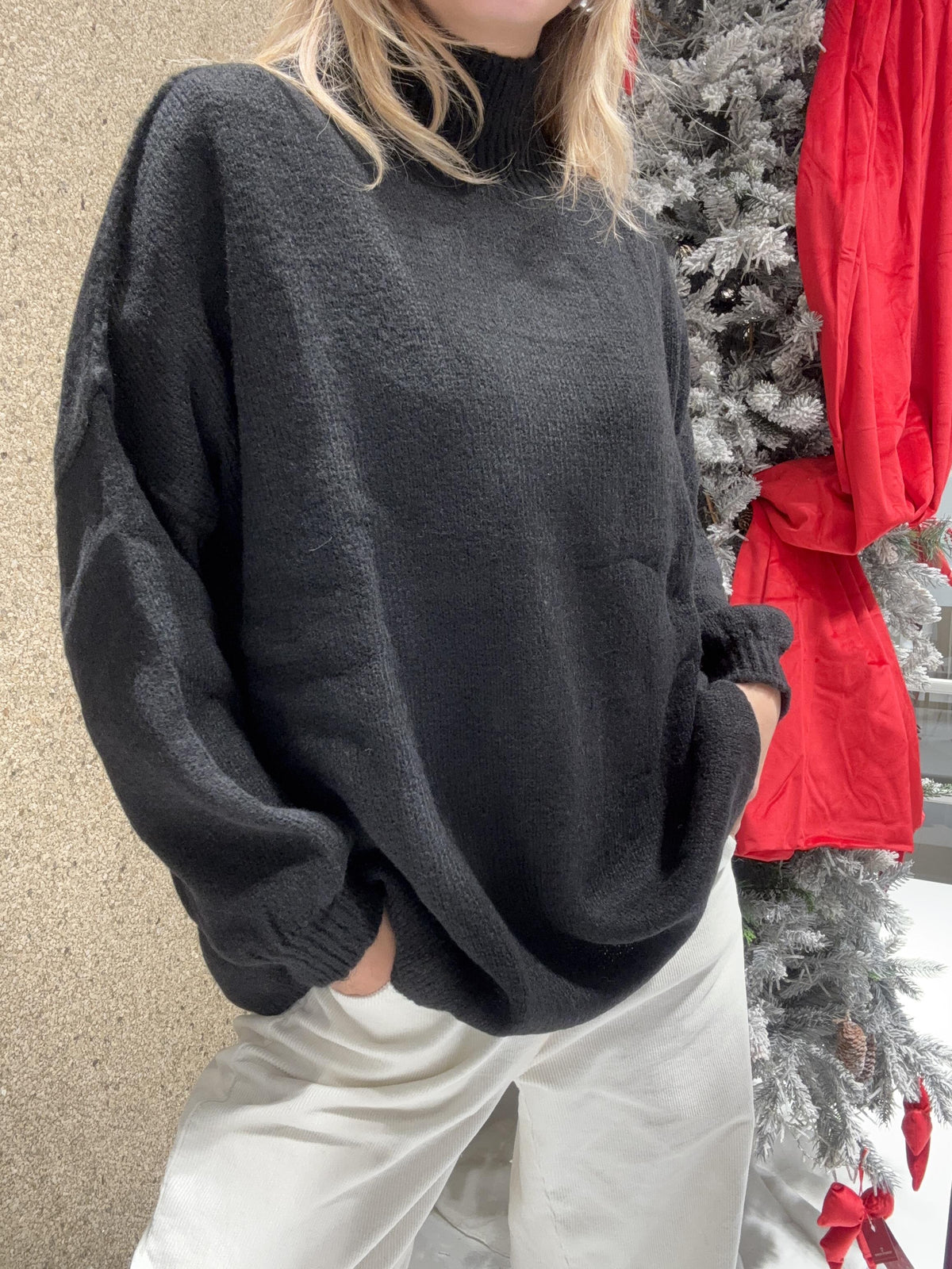 Maglia over collo alto