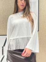 T-shirt manica lunga con frange