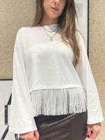 T-shirt manica lunga con frange