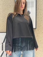 T-shirt manica lunga con frange
