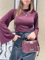 Maglia in modal e lana con manica a trapezio