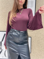Maglia in modal e lana con manica a trapezio