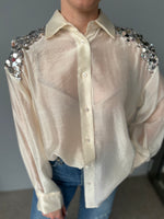 Camicia trasparente con pailletes