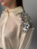 Camicia trasparente con pailletes
