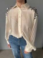 Camicia trasparente con pailletes