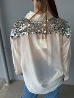 Camicia trasparente con pailletes